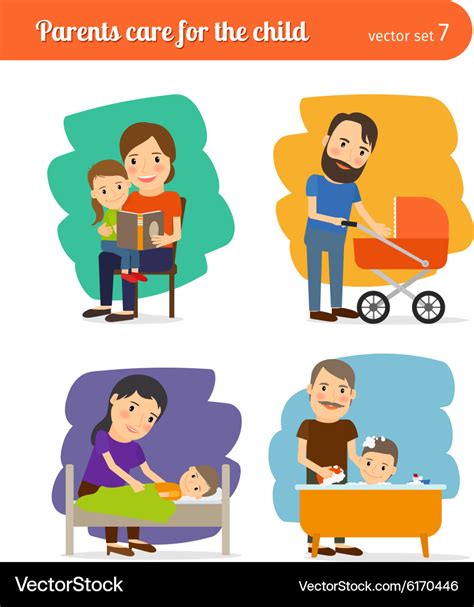 Parents Care For The Child Royalty Free Vector Image