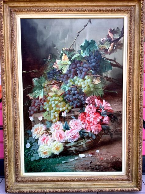 Proantic Painting By Max Carlier Still Life With Flowers