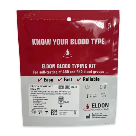 Mua Eldoncard Blood Typing Kit 2 Tests Know Your Blood Type Instant