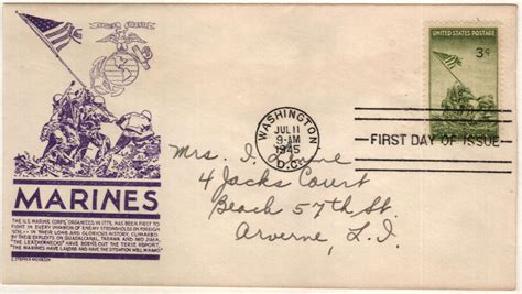 929 1945 3c Iwo Jima Classic First Day Cover Iwo Iwo Jima First