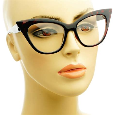 Fashion Womens Retro Vintage Style Clear Lens Cat Eye Glasses Frames