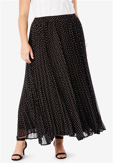 Pleated Maxi Skirt Plus Size Skirts Roamans