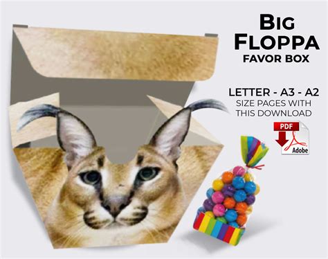 Big Floppa Trapezoid Favor Box Template Diy Lowpoly Box Etsy Hong Kong