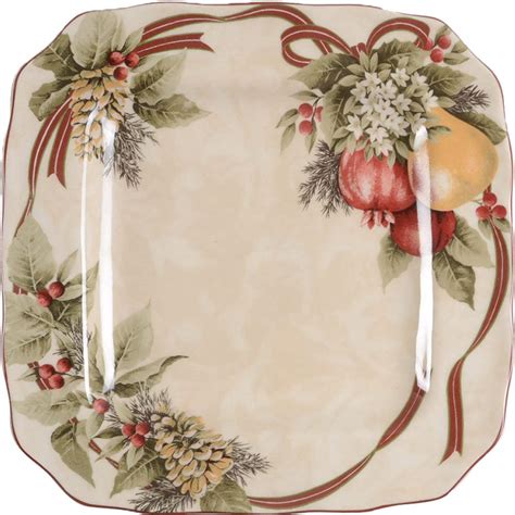 Yuletide Celebration Square Dinner Plate By Fifth Pts