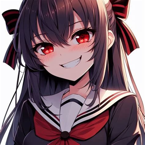 Anime Girl Evil Smile By Hatoroakashi2k22 On Deviantart