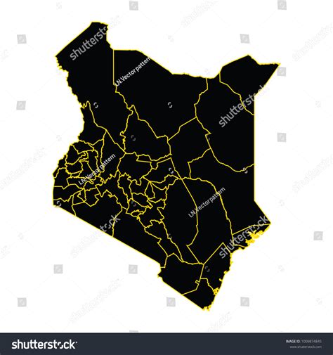 Kenya Counties Map Political Simple Map Of Kenya Single Color Outside