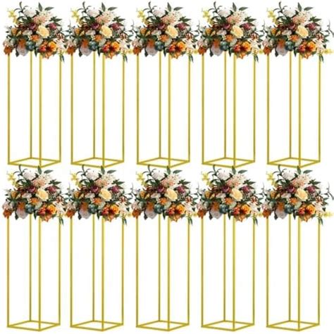 Amazon Efavormart Pack Matte Gold Wedding Flower Stand Metal