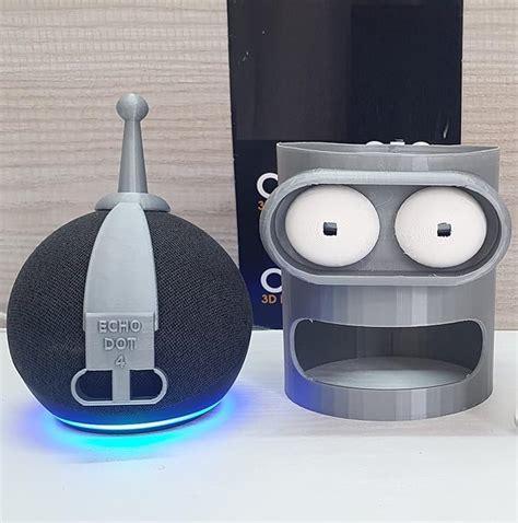 Suporte Para Alexa Echo Dot 4 E Echo Dot 5 Tema Bender Presente