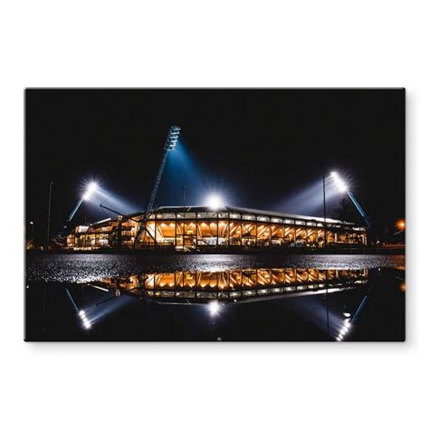 Tableau Sur Verre Stade Du FC Hansa Rostock La Nuit 60x40 Cm Wall