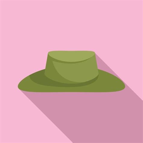 Hunter Green Hat Icon Flat Style 14541922 Vector Art At Vecteezy