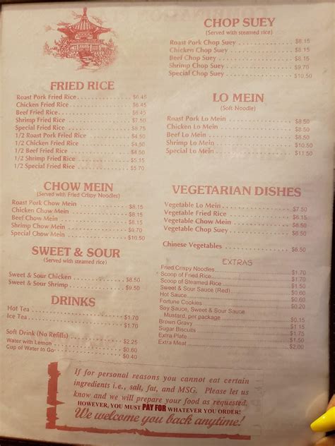 Menu At House Of Lee Restaurant Dumas