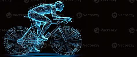 Professional Cyclist Involved In A Bike Race Artwork In The Style Of