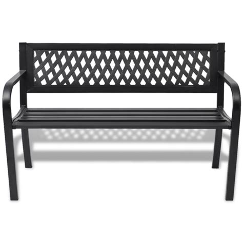 Affordable Variety Outdoor Patio Bench Steel Black