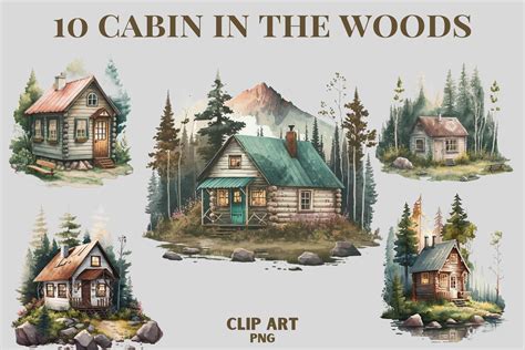 Cottage In The Woods Clipart Image