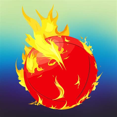 Premium Vector Cricket Ball On Fire Illustration Design