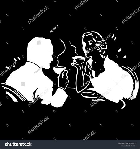 Coffee Drink Steaming Couple Hot Drinking Stock Vector Royalty Free Shutterstock