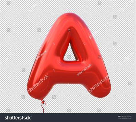 Red Balloon Font Letter Made Realistic Stock Illustration