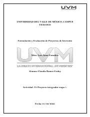 ACT 3 Proyecto integrador 1 pdf UNIVERSIDAD DEL VALLE DE MÉXICO