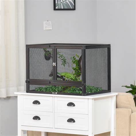 Terrarium vivarium grillagé pour reptiles dim 60 x 40 x 41 cm avec