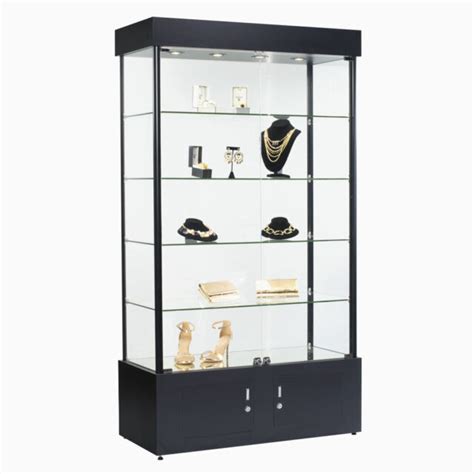 Assembled 4 Shelf Tower Display Case With Low Profile Led Lights 40 Wx18 Dx73h Ebay