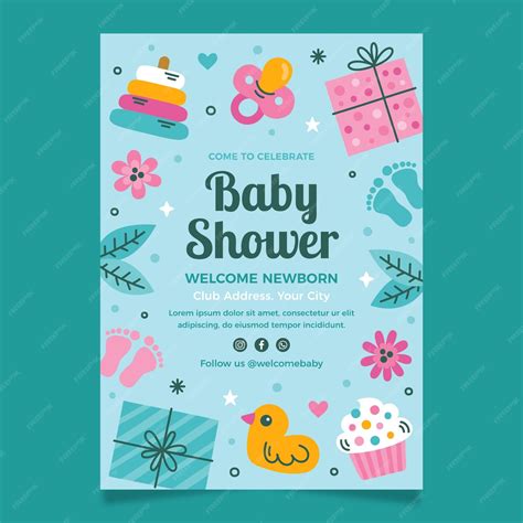 Premium Vector Hand Drawn Baby Shower Poster