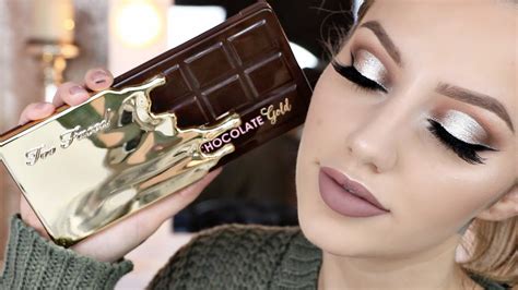 TOO FACED CHOCOLATE GOLD BAR PALETTE TUTORIAL Jazzi Filipek YouTube