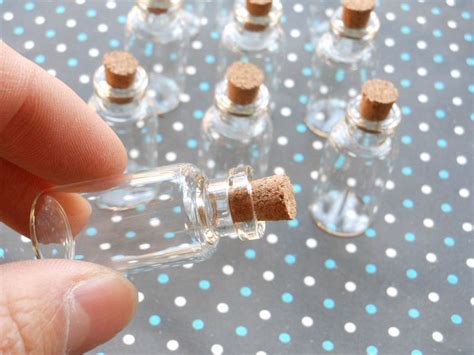 20 Mini Glass Bottles With Corks 18x40mm Etsy