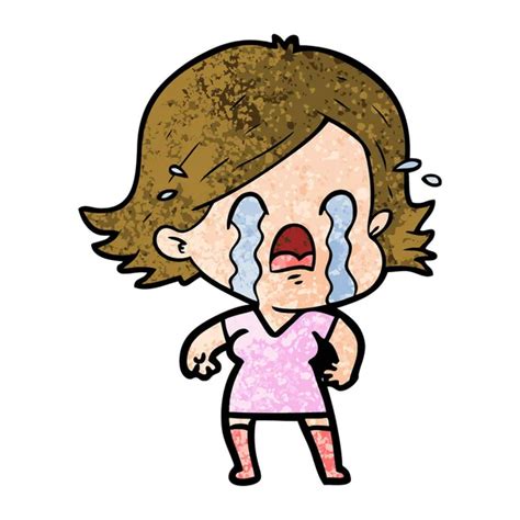 Vector Illustration Cartoon Woman Crying Stock Vector By