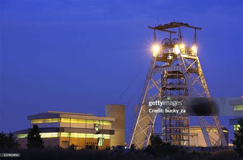 Gold Mine Head Gear And Lift Pulley Station Building High Res Stock