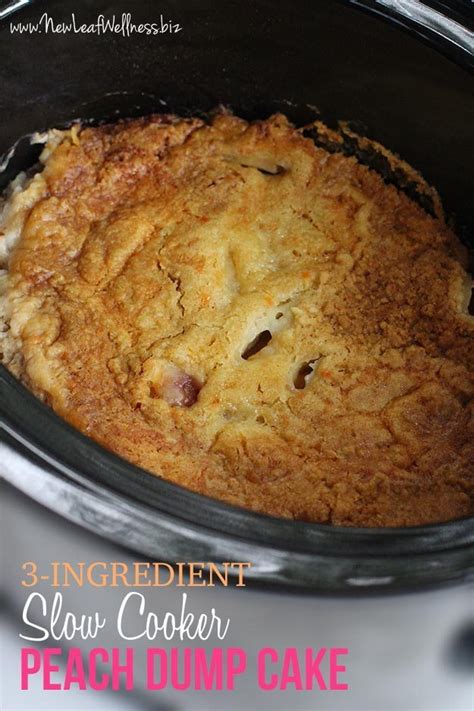 3 Ingredient Slow Cooker Peach Dump Cake