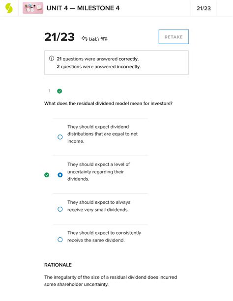 Sophia Principles Of Finance Unit 4 Milestone 4 1 21 23 That S 91