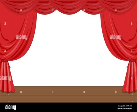 Empty Stage Illustration With Curtains Stock Vector Image And Art Alamy