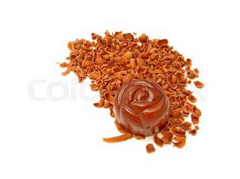 Rose Shaped Candy In Chocolate Chips Stock Image Colourbox