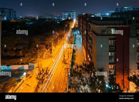 A Nightscape Of Kondapur Hyderabad Telangana Light Trails From