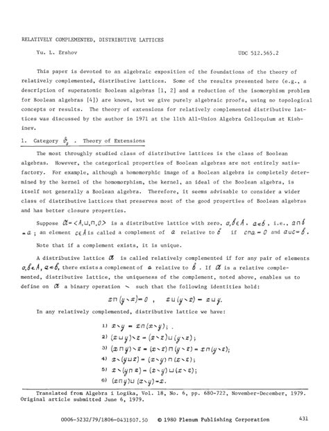 Pdf Relatively Complemented Distributive Lattices