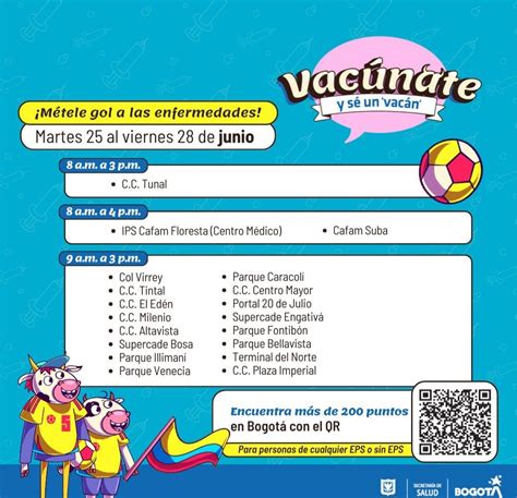 Vacunación Gratuita En Bogotá 25 De Junio De 2024 Puntos Habilitados