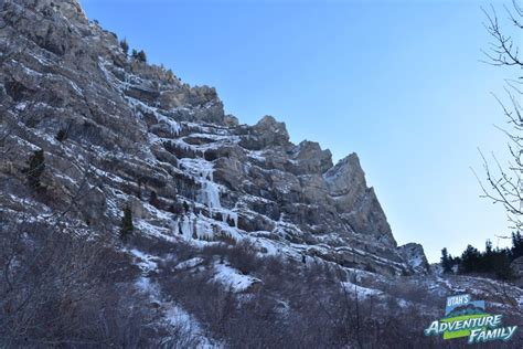 Bridal Veil Falls in Winter - Utah's Adventure Family