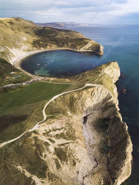 Aerial View Of Stair Hole Dorset Uk Stock Image F0393621