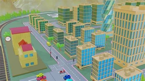 animated stylized 3D cartoon city. 3d re... | Stock Video | Pond5