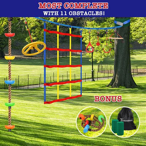 Trsmima Ninja Warrior Obstacle Course For Kids 60 Ninja Slackline