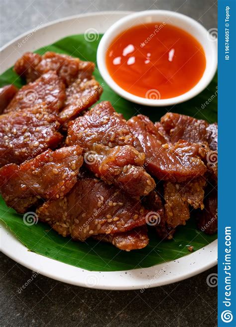 Sun Dried Pork With Sauce Stock Image Image Of Healthy