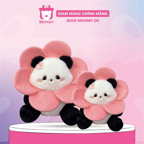 Gấu Bông Gấu Trúc Mặt Hoa Dễ Thương Gấu Trúc Hoa Hoa Hot Trend Mập Tròn Đáng Yêu Bemori