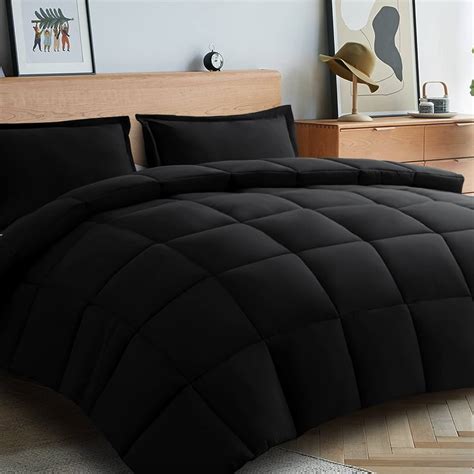 Eheyciga Fullqueen Bed In A Bag Black Comforter Set For