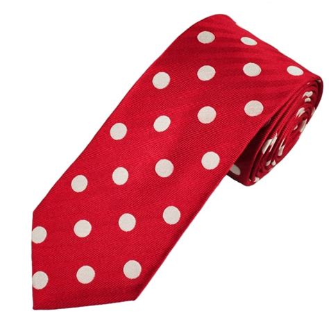 Van Buck Red Silver Polka Dot Silk Tie From Ties Planet UK