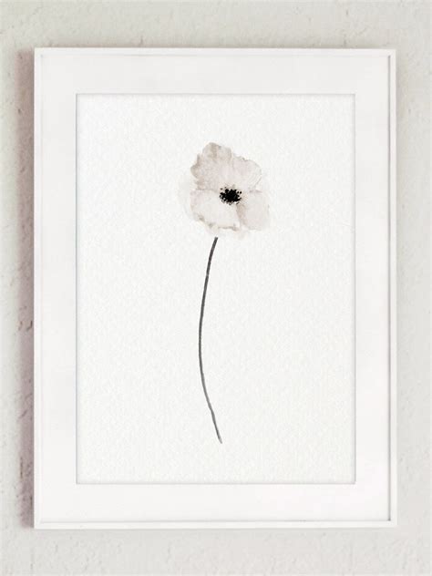 Poppy Watercolor Painting Poppy Art Print White Poppy | Etsy