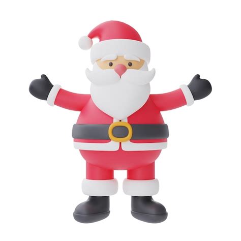 Render D Del Personaje De Dibujos Animados Santa Claus Aislado Sobre