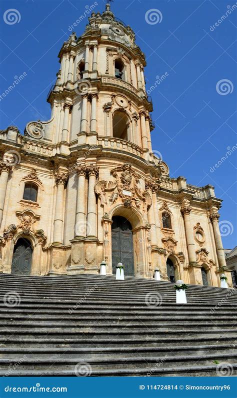 Duomo De San Giorgio Modica Raguse Sicile Italie L Europe Baroque