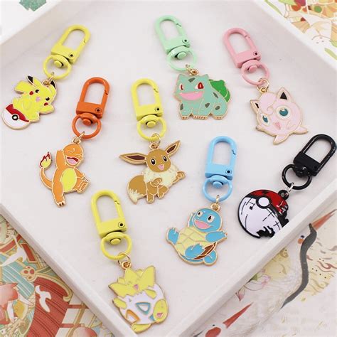 Poke Mon Keychain Pikachu Eevee Togepi Charmander Squirtle