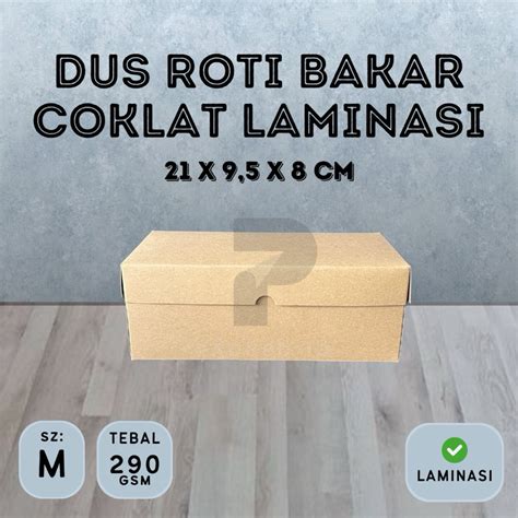 Jual Dus Kotak Roti Bakar Warna Cokelat Kraft Laminasi Ukuran 21 X 9 5