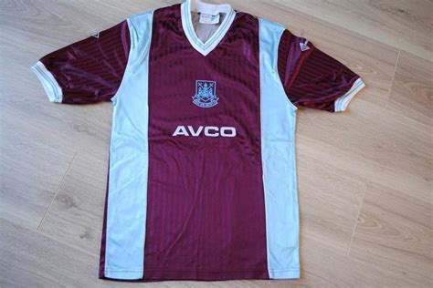 Rare Original West Ham United Football Shirt Scoreline Avco Home Kit